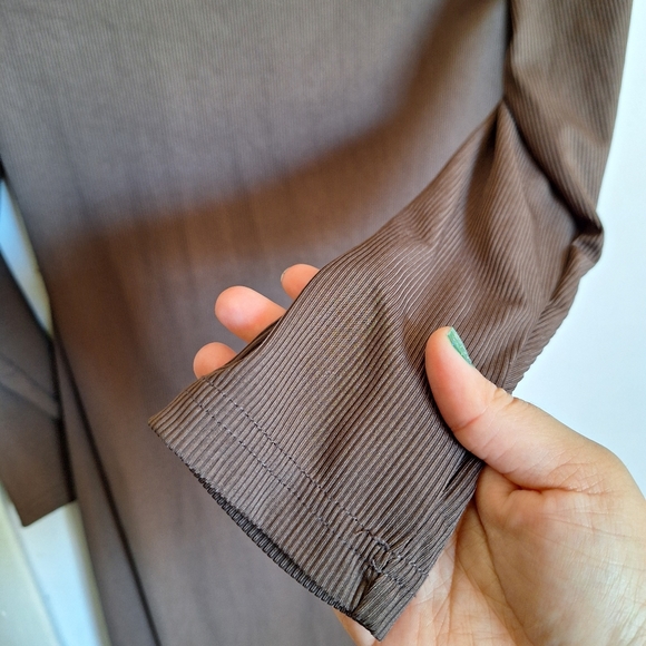 SHEIN 2XL Chocolate Brown Cut Out Twist Split Bodycon Dress - Picture 12 of 17